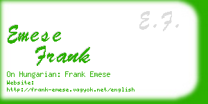 emese frank business card